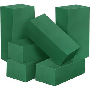 6 Pcs Floral Foam Blocks for Flower Arrangement, Wet and Dry Green Floral Foam for Wedding, Birthdays, Home Decorations (Small Size 5.5 L x 3.1 W x 1.7 H)