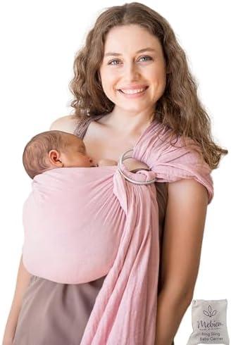 Baby Carrier Sling – Breathable 100% Cotton Wrap for Infant Support, Rose Sling Ring – Adjustable Muslin Fabric, Baby Carrier Newborn to Toddler – Soft Chest Hold for Travel