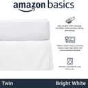 Amazon Basics Lightweight Pleated Bed Skirt, Twin, Bright White, Solid