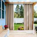 Tension Curtain Rod 51-146 Inch, Long Outdoor Curtain Rod for Patio Window Bathroom, No-Drill Dual-End Adjustable Spring Shower Curtain Rod, Easy to Install Never Rust, Rod Diameter 1.26In, Black