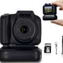 Mini Camera Keychain, Mini Retro Digital Camera, Y2K Camera, Wide Angle Lens, 1.4" LCD Screen, 32GB Included, Nostalgic Photos, Vintage Video Effects, Great Gift Idea, Black