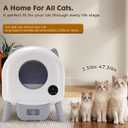 GTPLAYER Self Cleaning Litter Box, Automatic Cat Litter Box - APP Control and Weight Monitoring, Safety Sensors Protection, Ultra-Quiet, Odor Control, Includes Trash Bag& Scrub Brush, Ivory