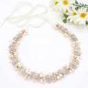 Oriamour Bridal Headpiece Flower Design Wedding Headband Bridal Hair Accessories (Rose Gold)