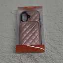 Bocasal Crossbody Wallet Case for iPhone 16, RFID Blocking PU Leather Zipper Handbag Purse Flip Cover, Kickstand Folio Case with Card Slots Holder Wrist Strap Lanyard 5G 6.1 Inch (Rose Gold)