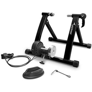 Sportneer Bike Trainer Stand Steel Bicycle Exercise Magnetic Stand with Noise Reduction Wheel for Road Bike