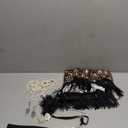 6 Pcs 1920s Flapper Costume Accessories Set for Women Fringed Poncho Flapper Shawl Outfits (Black)