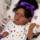 Reborn Doll Black Girl - 20" Realistic Lifelike African American Handmade Dolls Soft Poseable Weighted Vinyl Body, Open Eyes, Curly Hair, Set for Christmas, Birthday, New Year
