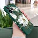 for iPhone 15 Pro Max Case Anti Scratch Soft Microfiber Lining, Soft Shockproof Slim Fit Floral for iPhone 15 Pro Max Phone Cover 6.7 inch-Cotton Green