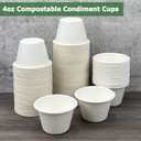 CAMKYDE 4 oz Disposable Bagasse Fiber Souffle Cups 200pk, 100% Natural Biodegradable Compostable Condiment Cups Sample Cup Tasting Cup (White, Pack of 200)