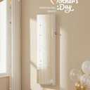 SONGMICS 55 Inches Tall Spacious Jewelry Cabinet, Jewelry Armoire with Light-Up Interior Mirror, Wall or Door Mounted Jewelry Storage Organizer, Lockable, Gift Idea, Cloud White UJJC032W01