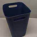 UUJOLY Plastic Small Trash Can Wastebasket, Garbage Container Basket for Bathrooms, Laundry Room, Kitchens, Offices, Kids Rooms, Dorms, 3.5 Gallon, Navy Blue
