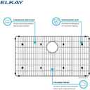 Elkay Crosstown CTXBG2215 Stainless Steel Bottom Grid, 22.5 x 15.5 x 1.25 inches