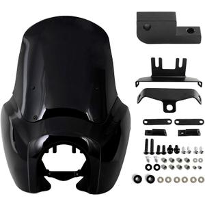 FATECIM Headlight Fairing with 15'' Blackout Windshield Windscreen for Harley Dyna T-Sport FXDXT FXD FXDC FXDB FXDL FXDLS (Darker Smoke)