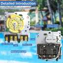 T104M Pool Timer Mechanism Only, Pool Pump Timer, 208-277V 40A Time Switch, 24 Hour 12 ON/Off for Pool Pump, Heavy-Duty Mechanical Time Switches,Time Switch Mechanism Only