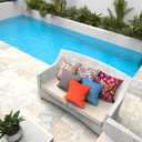 Outdoor Pillows Set of 2, 18''18''Waterproof Throw Pillow for Patio Furniture, Feathers and Down Filled Outside Decorative Pillows Inserts for Garden, Porch Swing, Couch and Sofa (Paisley Floral)