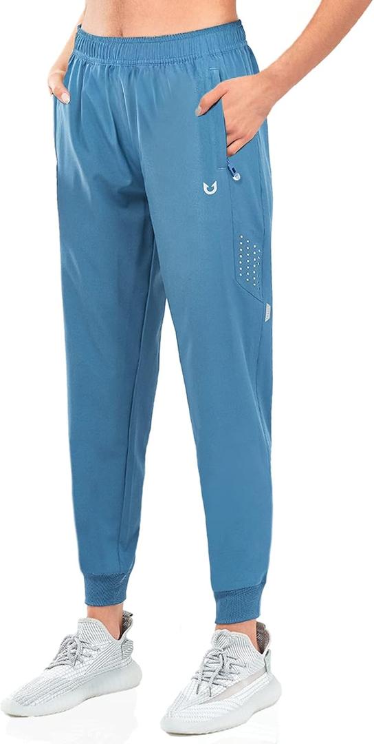 NORTHYARD Women's Running Athletic Pants Track Lightweight Joggers Workout Jogging Casual Sweatpants with Zipper Pockets (Blue, S)