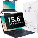Magnetic Laptop Privacy Screen 15.6 inch for 16:9 Computer Monitor, 15" Removable Anti Glare Protector Blue Light Filter Shield Compatible with Lenovo Hp Dell Acer Asus Thinkpad Envy Xps