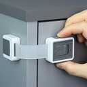 Child Safety Locks (4-Pack) - Baby Proof Cabinets, Drawers, Toilets & Appliances- Adjustable Strap Length, Double Lock Option - Easy Latch for Adults to Open