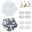 Happizza set 25mm(1 inch) Blank Pin Back Buttons Parts for Button Maker Machine 25mm, Round Badge Making Supplies, Includes Metal Cover, Plastic Button Back Cover, Clear Film&Blank Paper