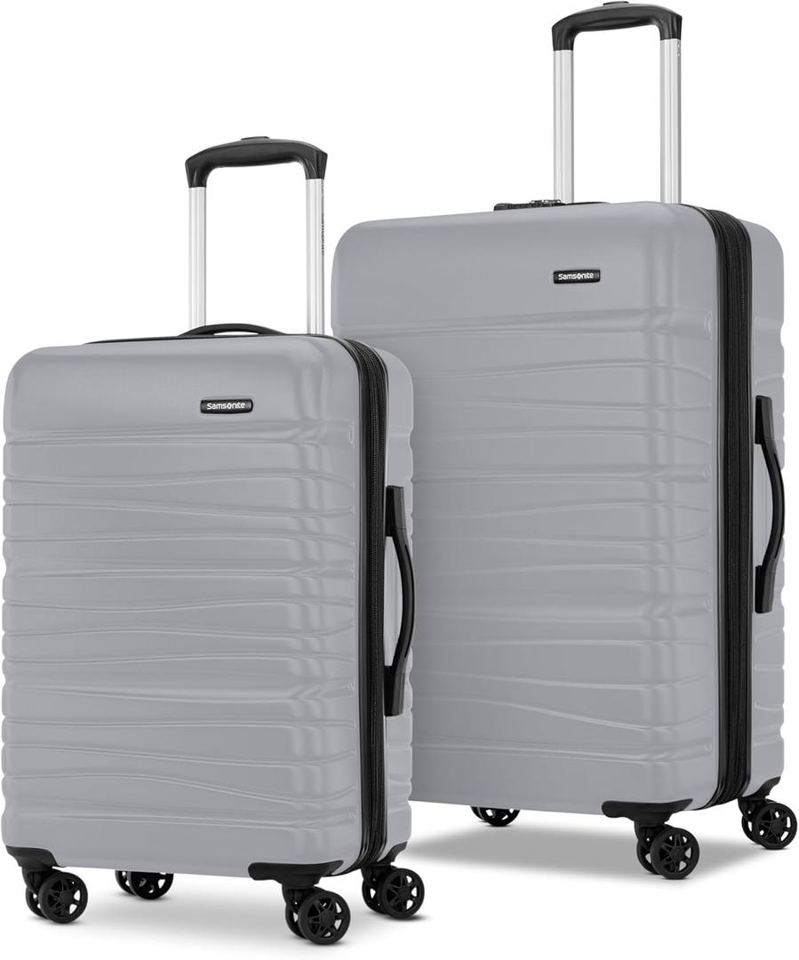 Samsonite Evolve SE Hardside Expandable Luggage with Spinners | Titanium | 2PC SET (Carry-on/Medium)