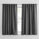 PONY DANCE Blackout Curtains for Bedroom/Living Room - 54 Inches Long Curtain Drapes with Back Loops Rod Pocket Design Thermal Insulated Privacy Protect Energy Saving, 52 W x 54 L, Dark Gray, 1 Pair