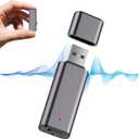 64GB Voice Recorder Digital Voice Activated Recorder USB Recording Device with Noise Reduction Rechargeable 750Hrs Small Pocket Audio Recording Devices for Lectures, Interview, Meeting, Class (Grey)