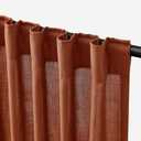 Terracotta Linen Curtains 84 inches Long 2 Panel Set Back Tab Rod Light Filtering Semi Sheer Rust Colored Curtains 84 inches Long Soft Thick Cotton Cloth Textured Boho Farmhouse Room Decor