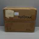 TUTOTAK Bar Cart, Home Bar Serving Cart, 3-Tier Kitchen Cart on Wheels, Rolling Beverage Cart with Wine Rack and Glass Holder, Brown BC01BB037