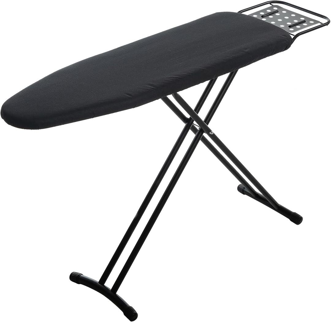 Ironing Board Full Size, RAINHOL 54"x13" Heavy Duty Compact Ironing Board with Iron Rest, Heat Resistant Cover with Ultra Thick Padding, Height Adjustable Sturdy Iron Stand, Black