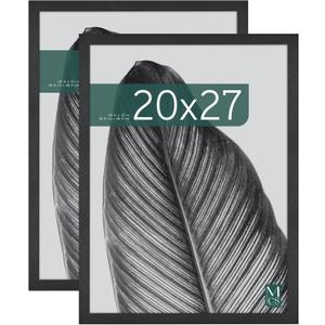 MCS Studio Gallery 20x27 Poster Frame Black Woodgrain, Vertical & Horizontal Wall Hanging Large Picture Frame for Photos, Posters & Art Prints (2-Pack)