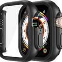 Misxi 2 Pack Hard PC Case Built in Tempered Glass Compatible with 49mm Apple Watch Ultra 3 (2025) / Ultra 2 / Ultra, Thin Protective Case with Screen Protector for iWatch, Shockproof Cover with Button, Black