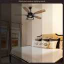 EDISHINE 52in Farmhouse Ceiling Fans with Lights, 10%-100% Dimmable, 5 Wooden Double-sided Blades, 1/2/4/6 Hour Timer, 6 Speeds Reversible DC Motor, Rustic Ceiling Fan for Living Room, Bedroom