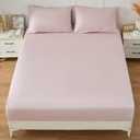 Homiest Dusty Pink Cotton Fitted Sheet & Pillowcase Set, Twin XL 400TC