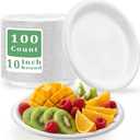 100 pcs 10 Inch White Plastic Plates, Disposable Plates for Thanksgiving
Sturdy BPA-free disposable plates. Durable & break-resistant. Ideal for picnic, Thanksgiving, birthdays, and events.