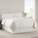 SERTA Modern Solid Bed Skirt, Hotel Quality Dust Ruffle with 13 Inch Drop, Machine Washable, King, White