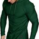 Lexiart Mens Fashion Athletic Hoodies Sport Sweatshirt Solid Color Fleece Pullover (3X-Large, Dark Green)