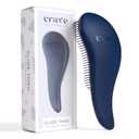 Crave Naturals Glide Thru Hair Brush - Detangler Brush for Curly, Straight, Wet or Dry Hair - Gentle Detangling Brushes for Adults, Kids, Toddlers - Hair Accessories for Women, 7.5"x3" - Blue (1 Pack (Regular))