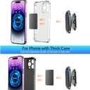 2-Pack Magnetic Phone Holder for Car DashStrong Magnet Magnetic Car Phone Holder Mount 4 Plate Phone Holders for Your Car Phone Mount for Car Dashboard Cell Phone Car Mount for iPhone Samsung