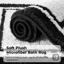 GRANNY SAYS Microfiber Bathroom Rugs Non Slip Washable, Water Absorbent Bathroom Mats for Tub Non Slip, Soft Bath Mats for Floor & Shower, Bath Rug, 16" x 24", Black Bath Rug