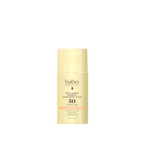 Babo Botanicals Daily Sheer Mineral Sunscreen Fluid SPF50 - Natural Origin Zinc Oxide - Passion Fruit Oil - Fragrance Free - Ultra-Lightweight - For Face - For all ages