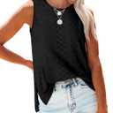 OFEEFAN Women's Tank Tops V Neck Loose Fit Basic Casual Summer Tops Side Split Sleeveless Shirts (X-Large)