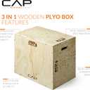 CAP Barbell 3-in-1 Plyometric Box | Multiple Styles and Sizes, 24in x 20in x 16 in