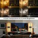 iThird Battery Operated Wall Sconces Set of 2: 10000mAh Rechargeable Wireless Wall Lights, 360 Rotatable Magnetic Wall Lamp, 4CCT Dimmable LED Wall Lighting for Bedroom Living Room Hallway, 31.7in