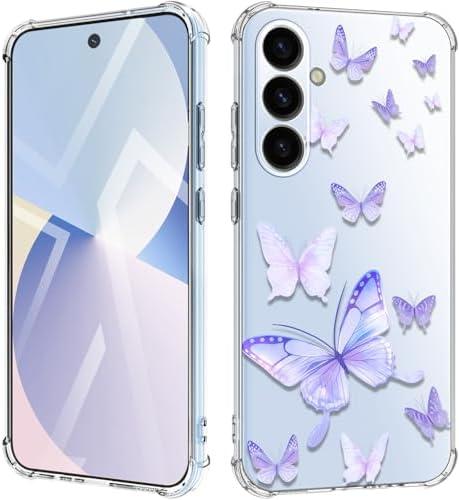 EMUYGIU for Samsung Galaxy A56 Case Flowers [Buffertech 6.6ft Military-Grade Drop Protection] [Anti Peel Off Tech] Clear TPU Bumper 5G Phone Case Cover Design（Dragonflies）Set of 2