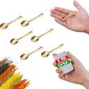 Tiny Spoons - Mini Stainless Steel Spoons 2.9 inch for Salt Jars Spice Jars, SUS 304 Food Grade Seasoning Spoon for Powder Spices, Pepper, Sugar, Coffee (2.9Inch(7.3cm)-Gold)