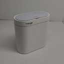 ELPHECO 2.5 Gallon Bathroom Trash Can with Lid, Slim Motion Sensor Garbage Can, Automatic Waste Bin, Small Narrow Trash Can for Bathroom, Bedroom, Office, Kitchen  White