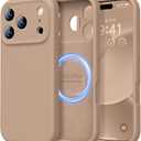 LOVE 3000 Designed for iPhone 17 Pro Case, Premium Silicone [Compatible with Magsafe][Soft Anti-Scratch Microfiber Lining] Shockproof Protective Phone Case for Men Women 6.3", Light Brown