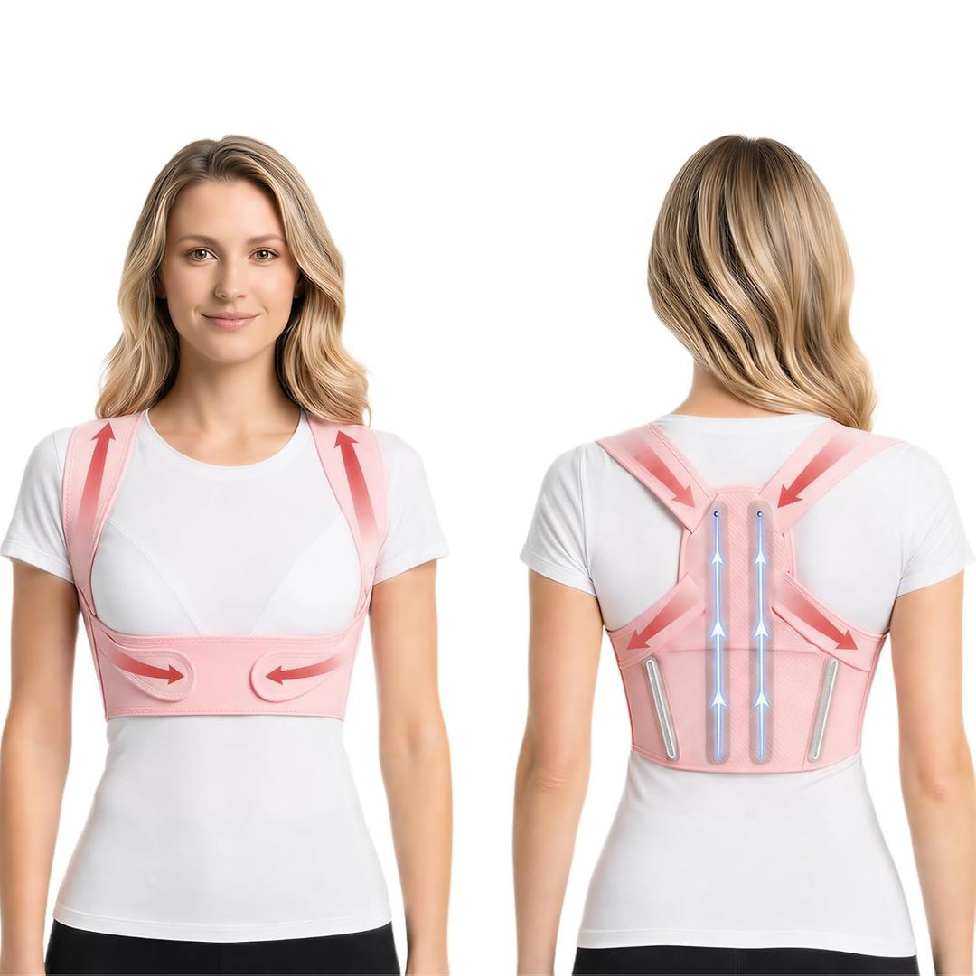 Back Brace Posture Corrector for Women - Under Clothes Upper Back Adjustable Invisible Comfort for Office Daily Wear - Comfortable Hunchback Slouching for Neck Shoulder Back Straightener M