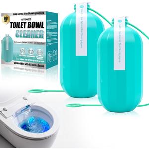 Automatic toilet bowl cleaner, odor removal Stain removal Makes toilet bowls look new with a light, fresh scent