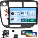 2+64GB Realdio Android 15 Car Radio for Honda Civic 1996 1997 1998 1999 2000 2001 Wireless CarPlay Android Auto, 9" Screen for Civic Stereo with GPS WiFi Bluetooth FM/RDS EQ Backup Camera
